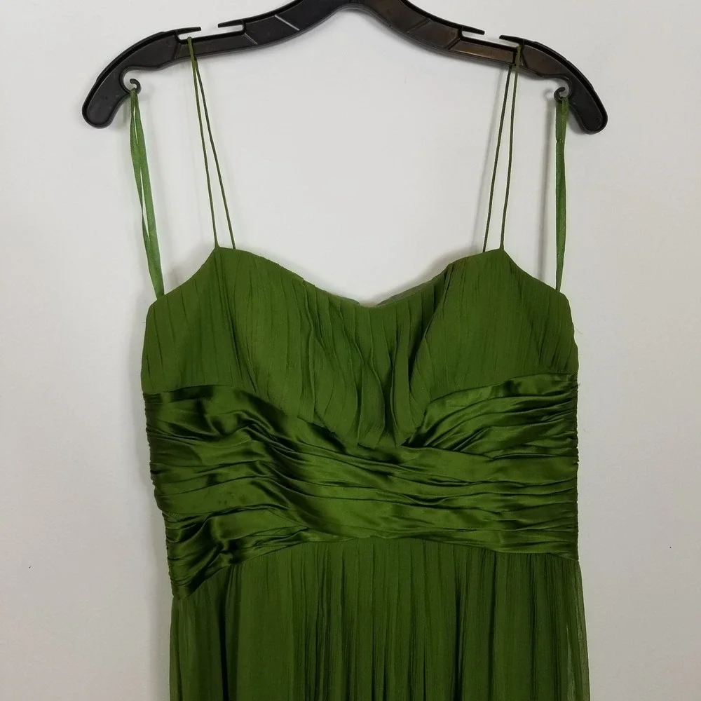 Jones New‎ York Silk Embellished Strap Dress Sz 10 Green Fairy Y2K Prom Midi - Picture 2 of 9